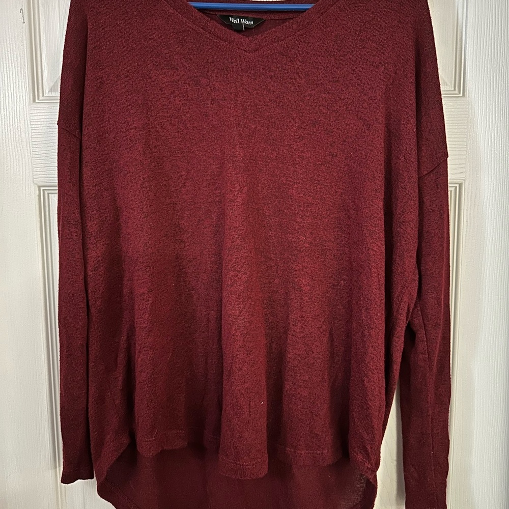 Well Worn Burgundy Knit Sweater